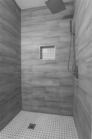 a bathroom with a shower