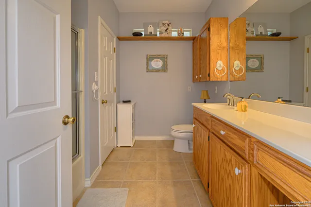a bathroom with a sink toilet and vanity