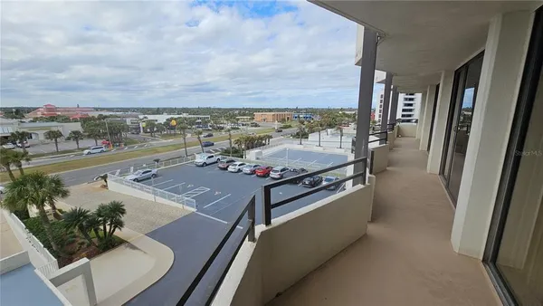 a view of a terrace with furniture
