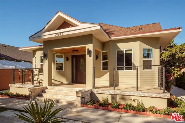 a view of a lake with a sitting area