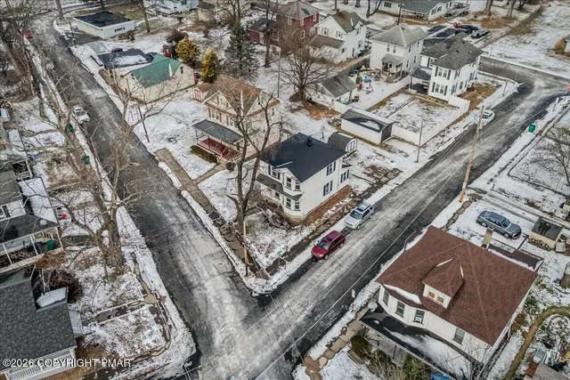 an aerial view of multiple house