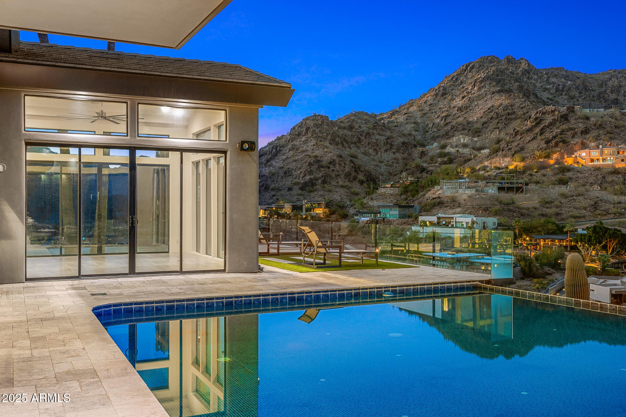4129 East Sandy Mountain Road Paradise Valley, AZ 85253 - Photo 3 of 76 75pool deck with mountain views_twilight