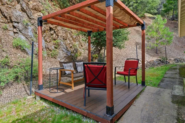 a outdoor space with chairs