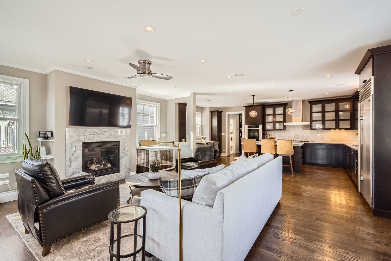 83 North Cowley Road Riverside, IL 60546 - Photo 13 of 36 a living room with furniture fireplace and flat screen tv