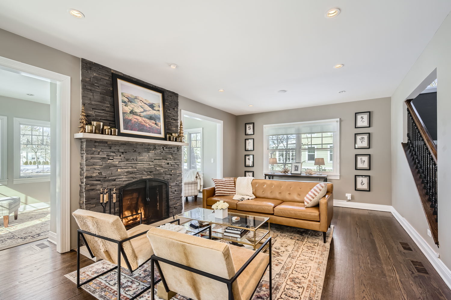 83 North Cowley Road Riverside, IL 60546 - Photo 6 of 36 a living room with furniture and a fireplace