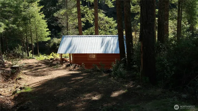 a view of a backyard