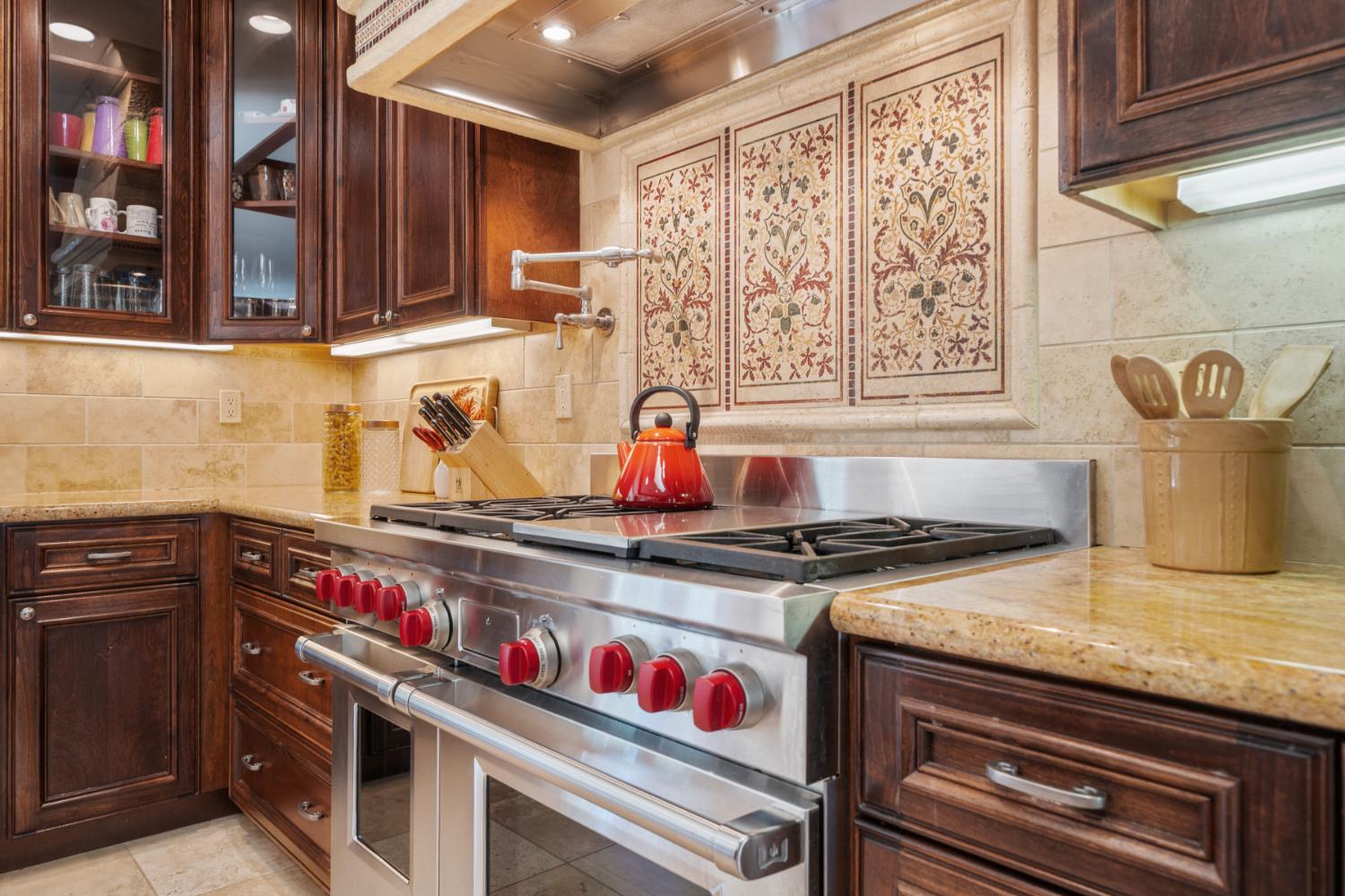 4581 Highway 4 Murphys, CA 95247 - Photo 11 of 58 a kitchen with stainless steel appliances granite countertop a sink and a stove