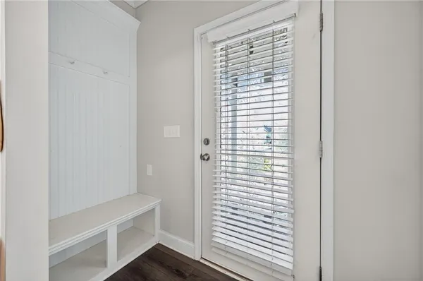 a view of a room that has a window