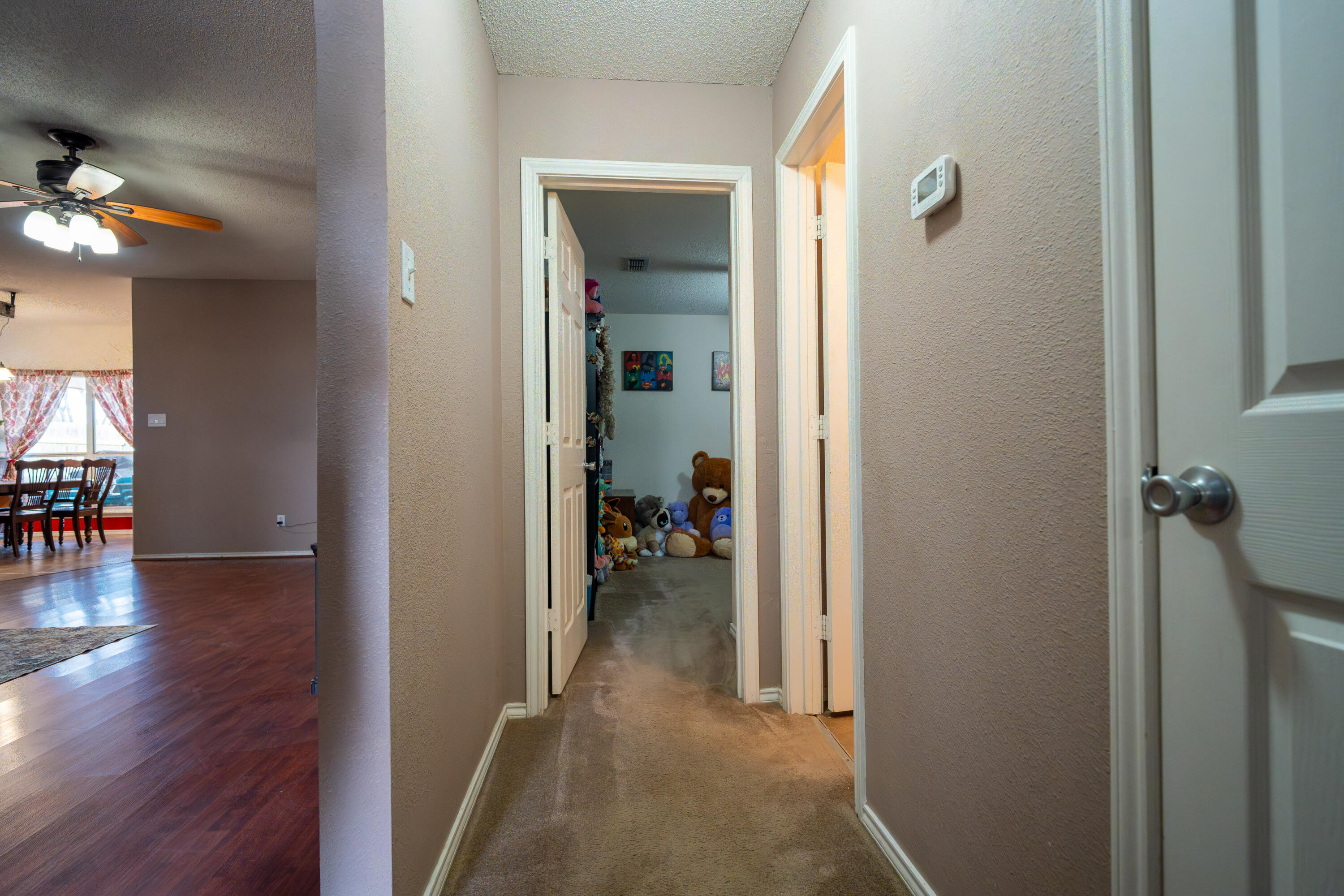 6319 13th Street Lubbock, TX 79416 - Photo 10 of 21 a view of a hallway with wooden floor and closet