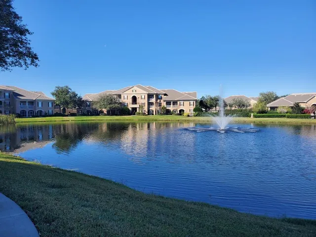 a view of a flower in a lot