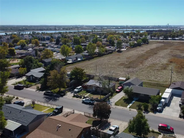 an aerial view of multiple house
