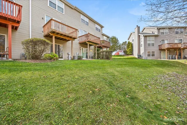 a view of a big yard next to a building