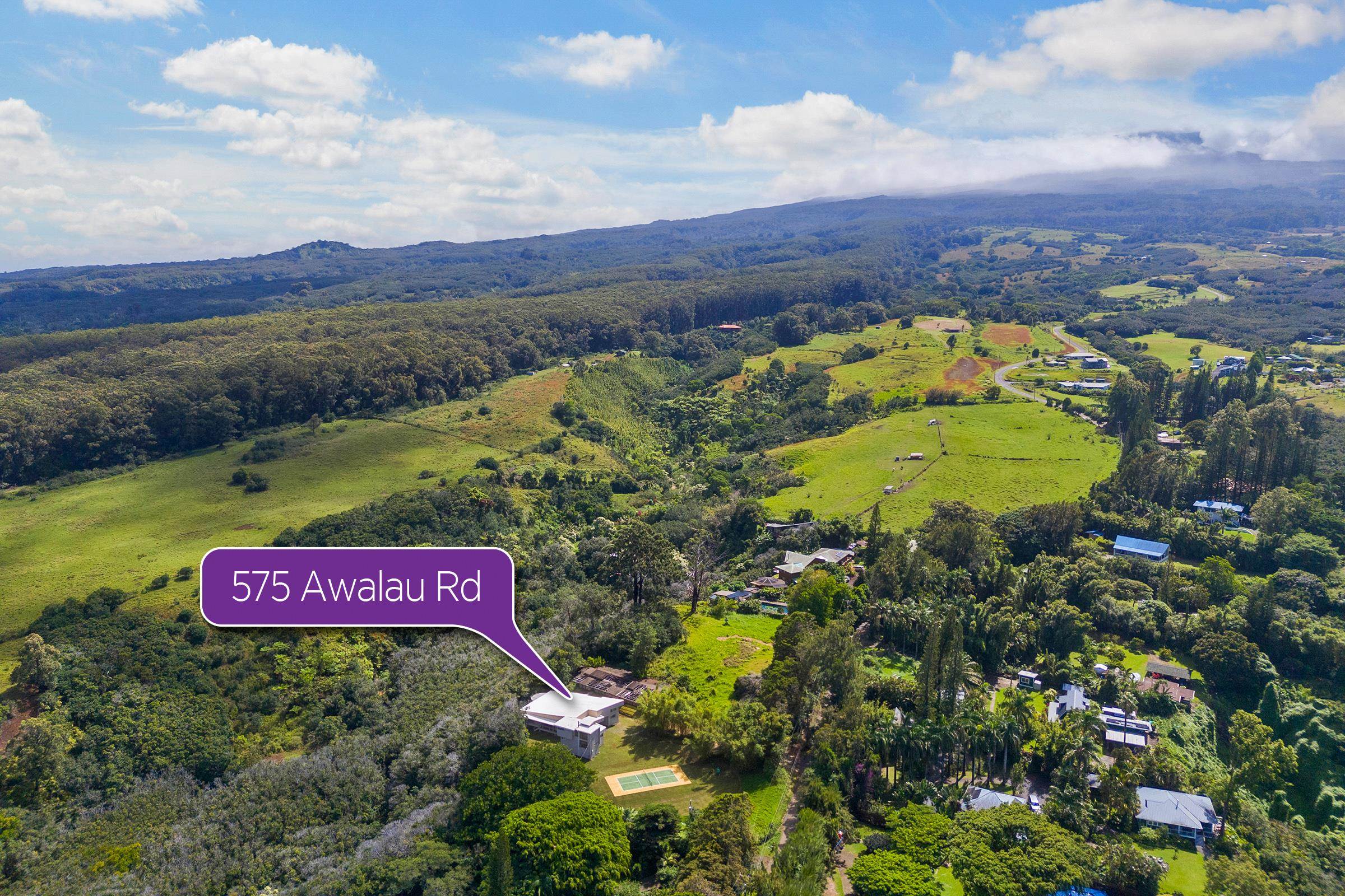 575 Awalau Road Haiku, HI 96708 - Photo 39 of 50 an aerial view of a red and red sign board