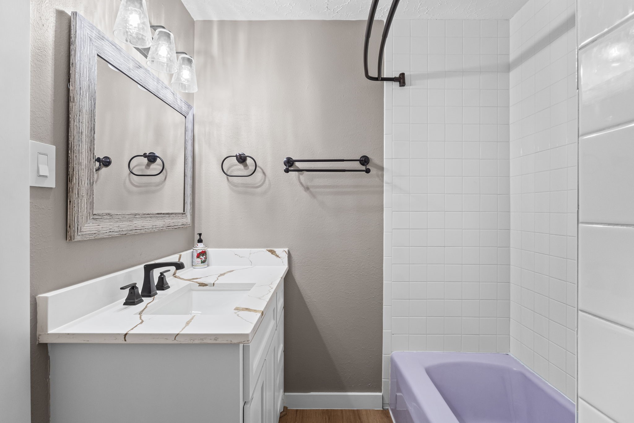 44271 Highway 105 Hull, TX 77564 - Photo 25 of 38 a bathroom with a sink a toilet a shower and a mirror