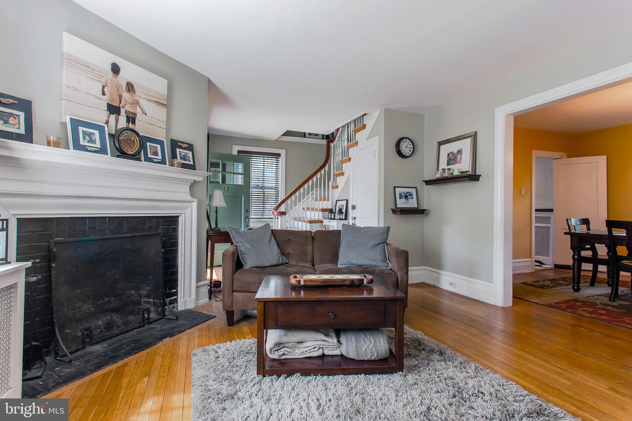 17 Shirley Road Narberth, PA 19072 - Photo 6 of 27 living room with fireplace