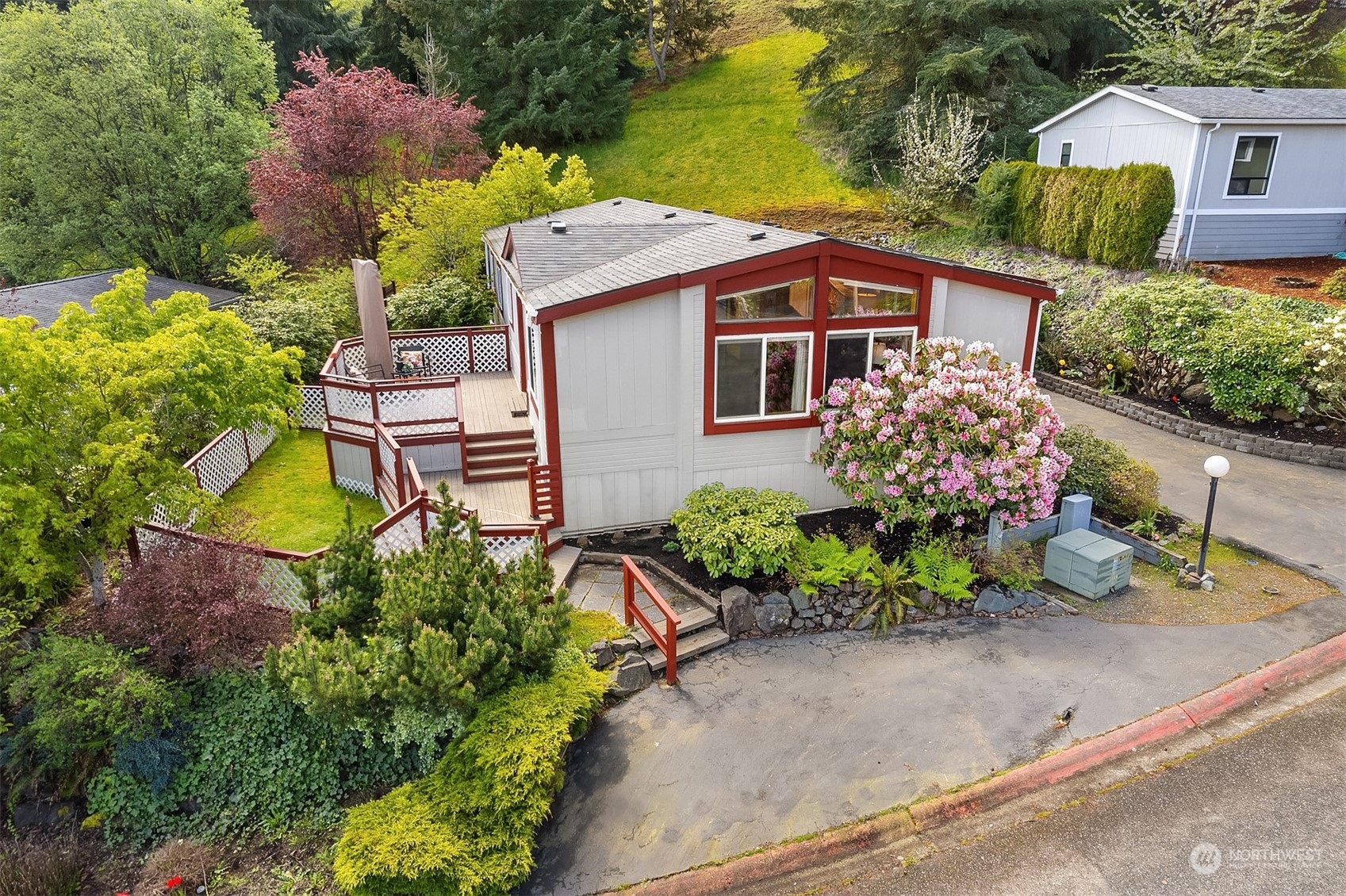 front view of a house with a yard