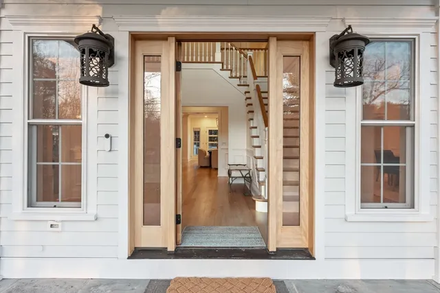 a view of a entryway front of a house