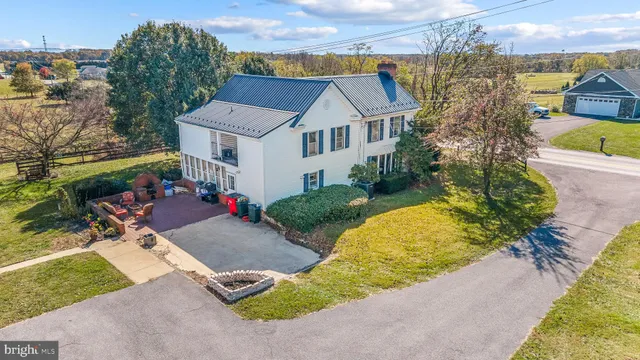 an aerial view of a house