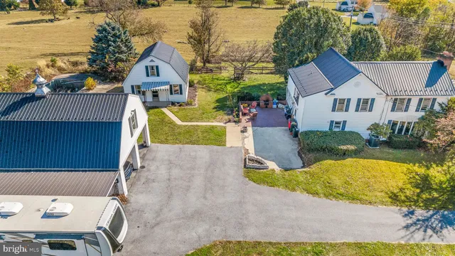 an aerial view of a house