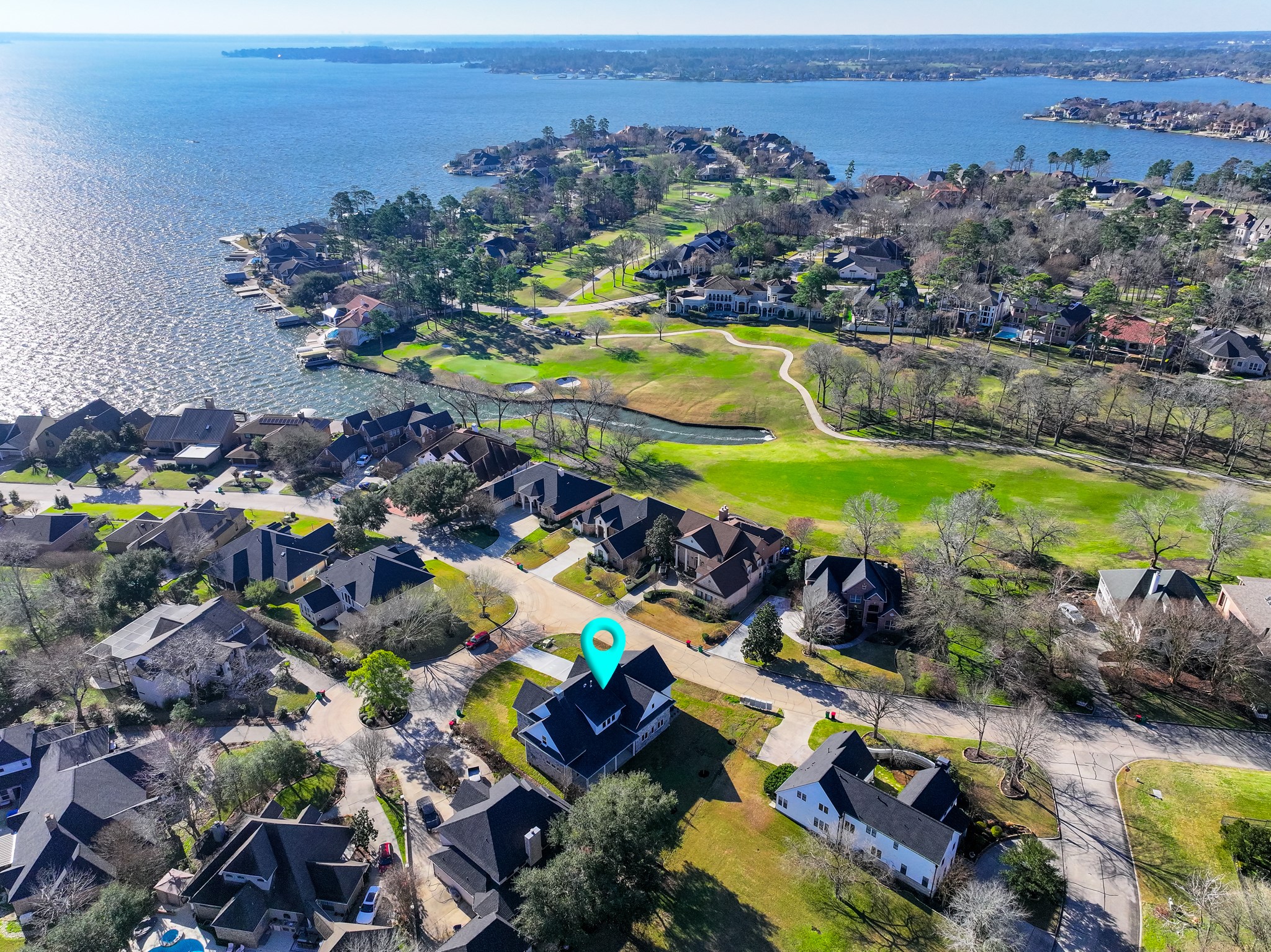 5 Edgewood Circle Montgomery, TX 77356 - Photo 44 of 44 an aerial view of a swimming pool patio and mountain view