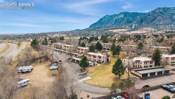 an aerial view of a city with lots of residential buildings