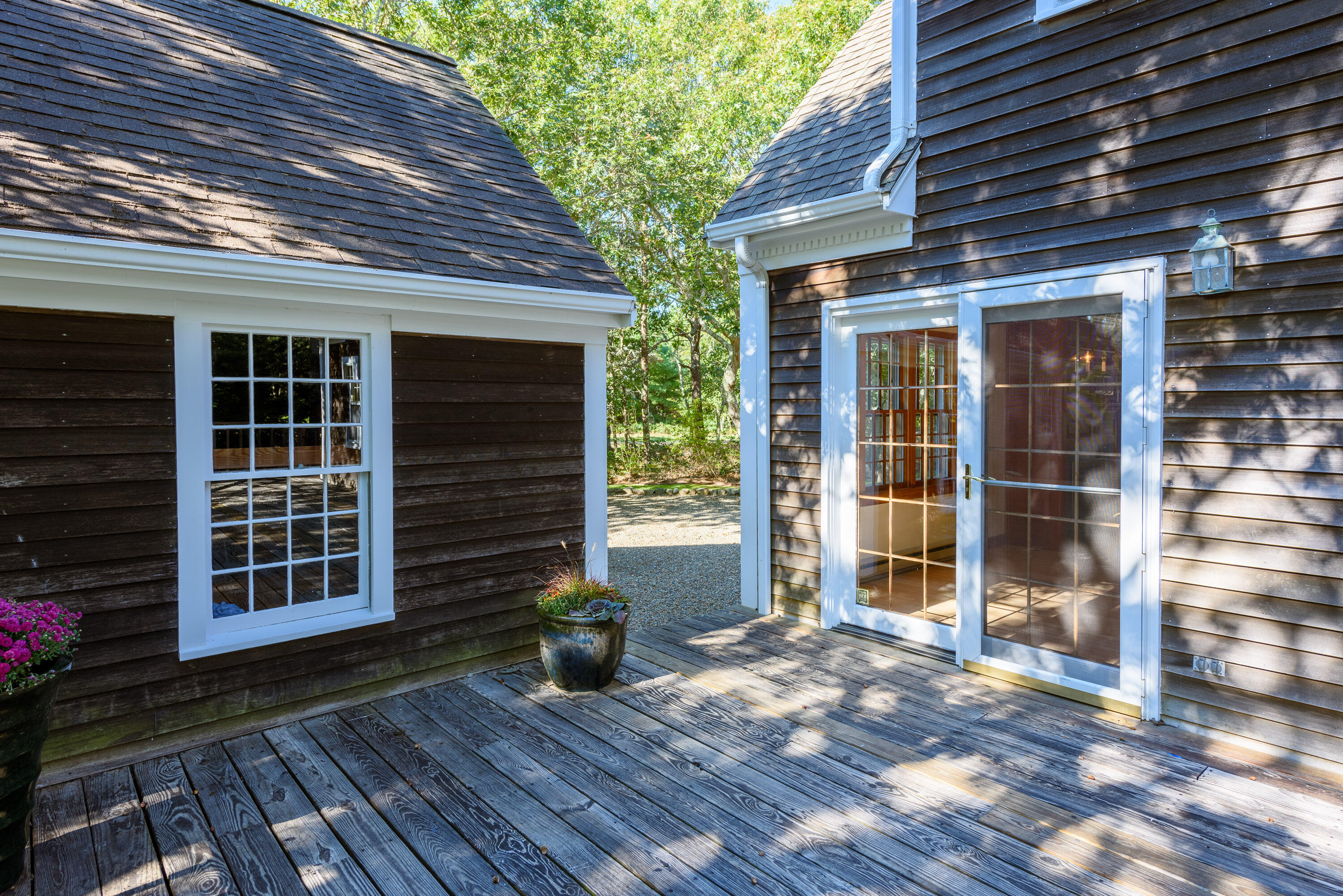 44 Marthas Road Edgartown, MA 02539 - Photo 12 of 30 a view of front door of house with seating space
