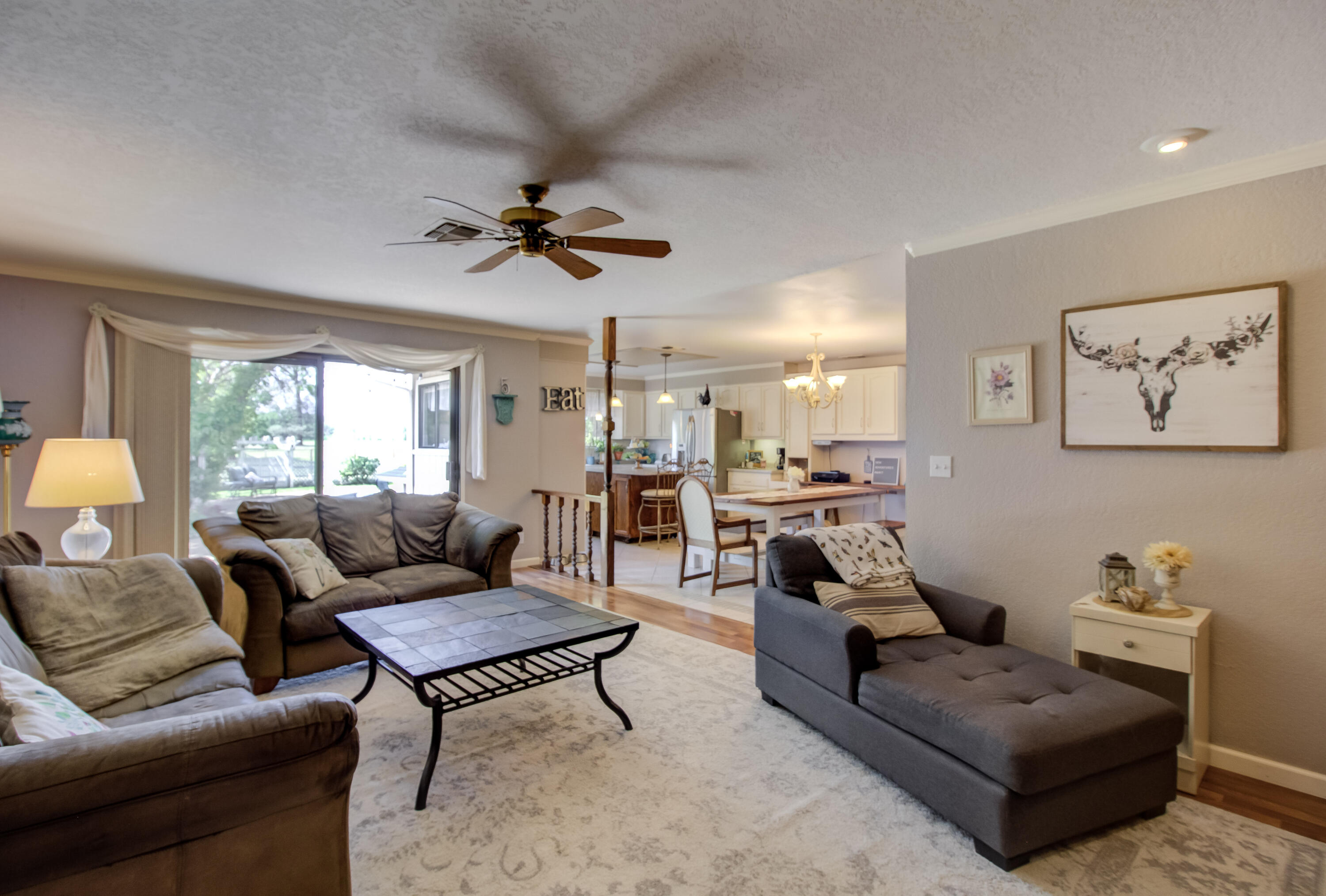 6250 Riverside Drive Redding, CA 96001 - Photo 17 of 28 a living room with furniture a ceiling fan and a rug