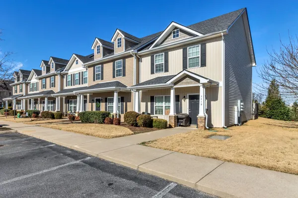 a front view of multiple houses