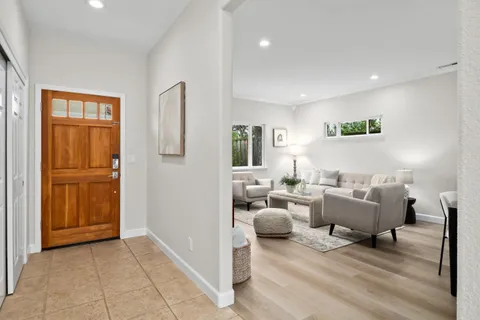 a living room with furniture