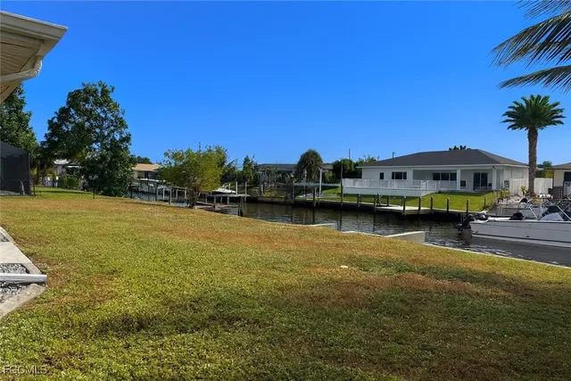 a view of a lake with houses