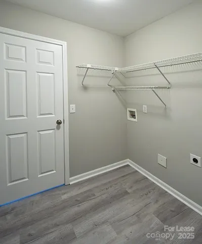 a view of a room with racks on the wall