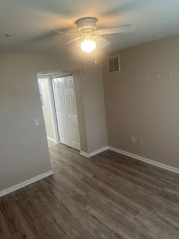 a view of a room with rack on the wall