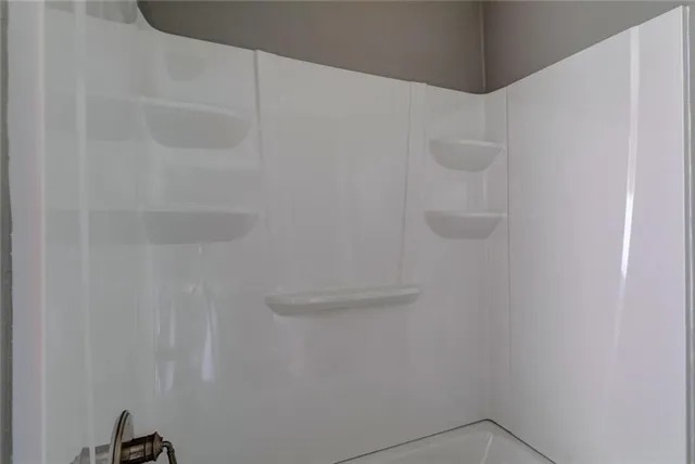 a close up of a shower