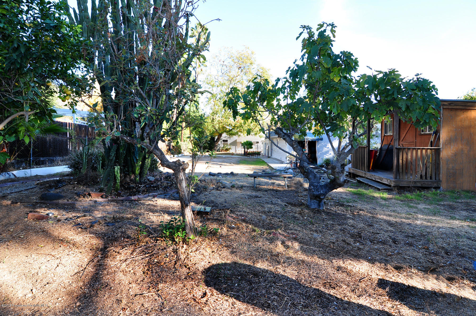 2011 Minoru Drive Altadena, CA 91001 - Photo 26 of 26 a view of a backyard with large trees and wooden fence