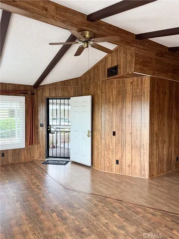 a view of a room and a window