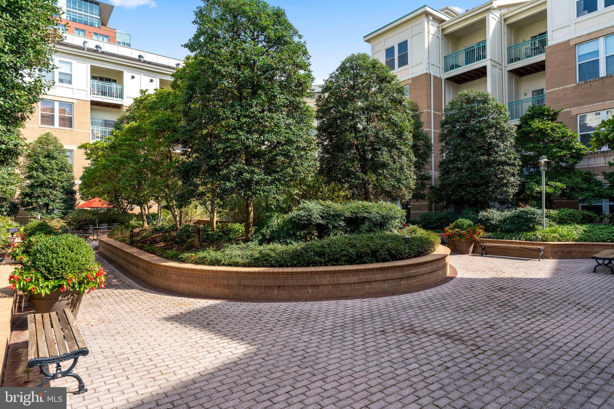 12001 Market Street, Unit 319 Reston, VA 20190 - Photo 34 of 37 Lush greenery in a tranquil courtyard oasis.