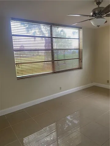 a view of a small space with a window