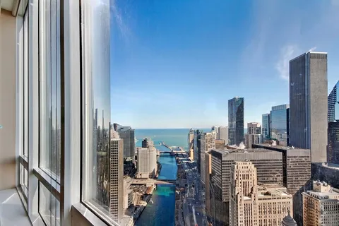 a view of a city with tall buildings