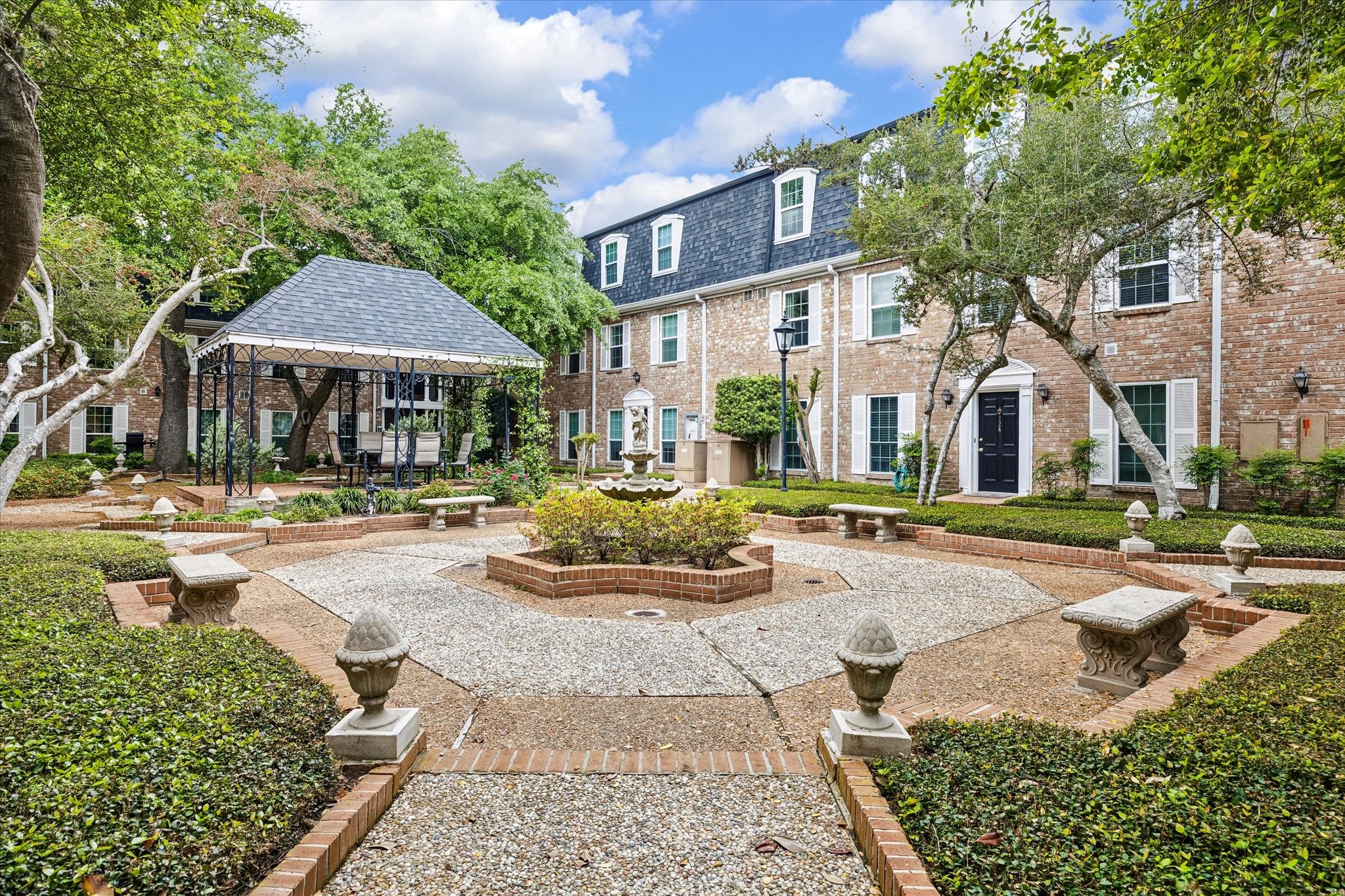 357 North Post Oak Lane, Unit 102 Houston, TX 77024 - Photo 18 of 18 Post Oak Lane Condo features many courtyard spaces, area pool, and two designated parking spaces for unit 102. Zoned to Hunters Creek Elementary, Spring Branch Middle School, and Memorial High School.