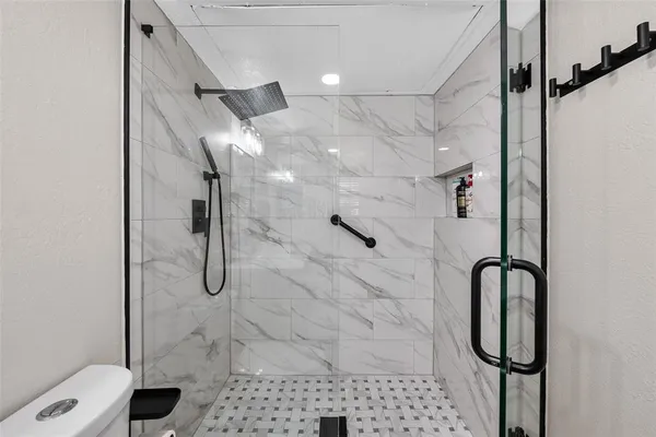 a bathroom with a shower