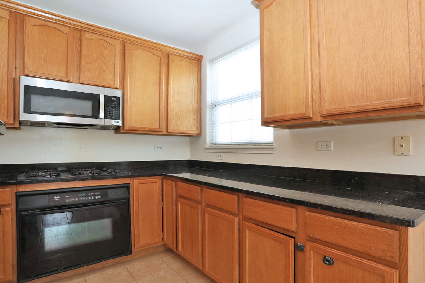 1359 Scarboro Road Schaumburg, IL 60193 - Photo 12 of 21 a kitchen with granite countertop cabinets stainless steel appliances and a window