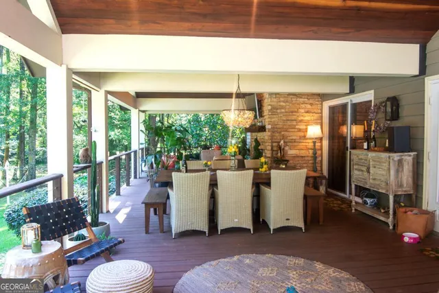 a backyard of a house with lots of green space