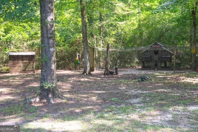 a view of a table and chairs in patio