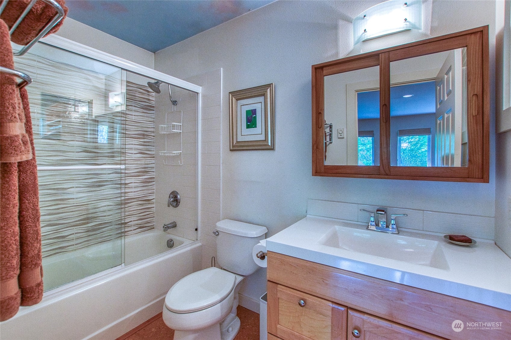 381 Geiser Way Orcas Island, WA 98245 - Photo 22 of 40 a bathroom with a sink toilet and shower