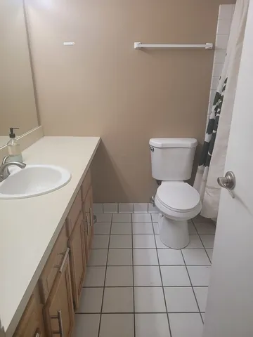 a bathroom with a toilet a sink and a mirror