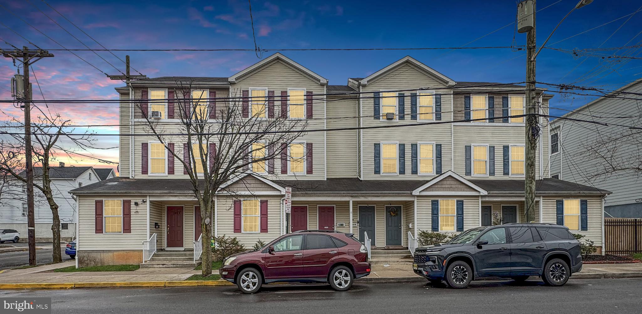 a car parked in front of a house