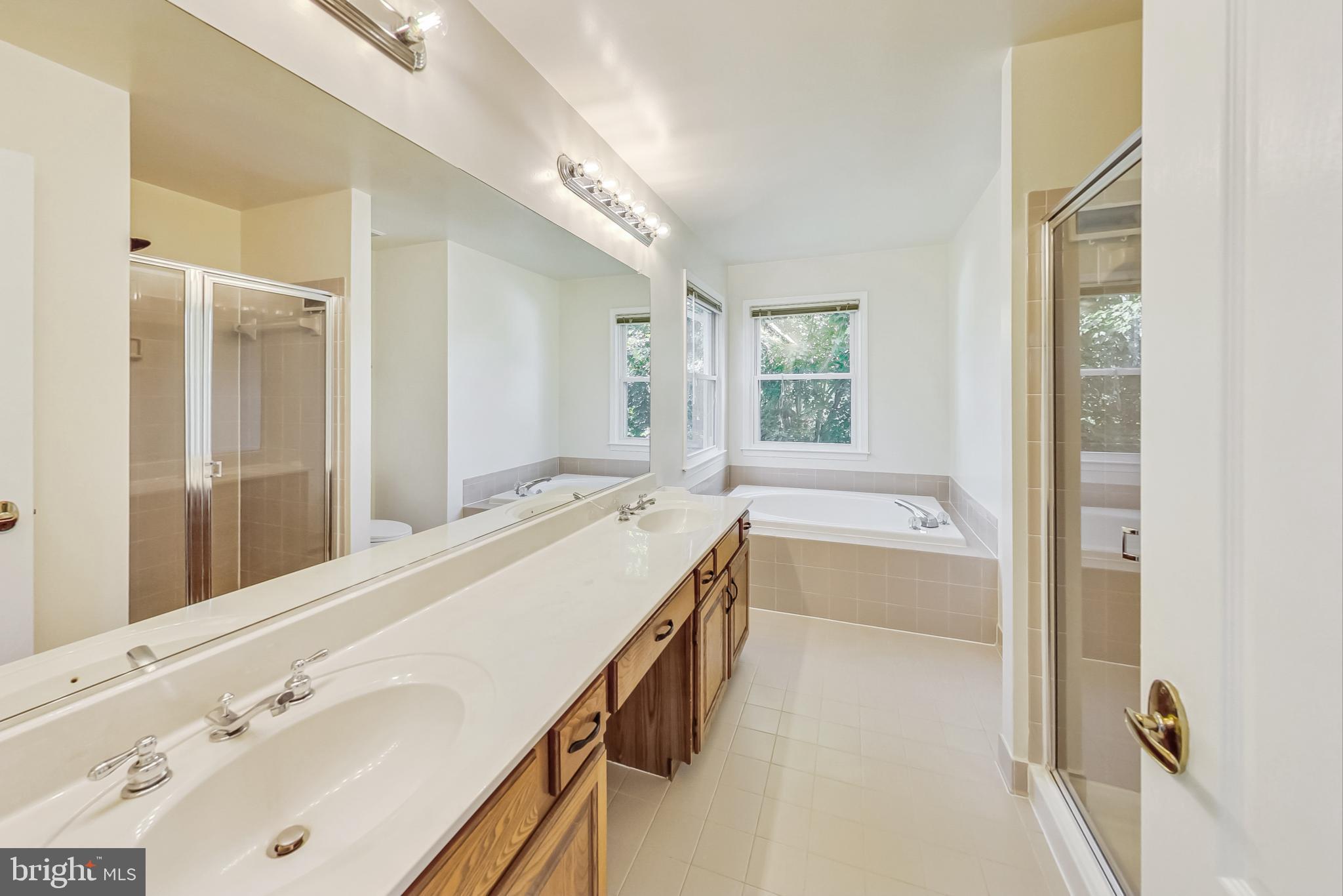 6104 Cool Spring Terrace South Frederick, MD 21701 - Photo 24 of 67 a spacious bathroom with a tub sink and mirror