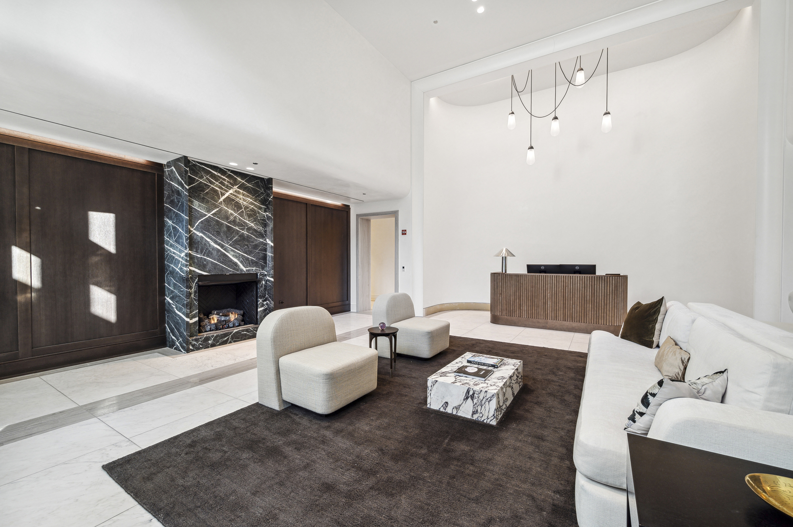 21 North May Street, Unit 1401 Chicago, IL 60607 - Photo 3 of 47 a living room with furniture and a fireplace