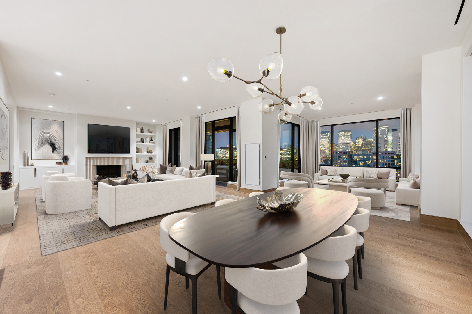 21 North May Street, Unit 1401 Chicago, IL 60607 - Photo 8 of 47 a view of a dining room with furniture and wooden floor