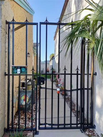 a view of a pathway of a building